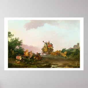 Revellers on a Coach, c.1785-90 (oil on canvas) Poster