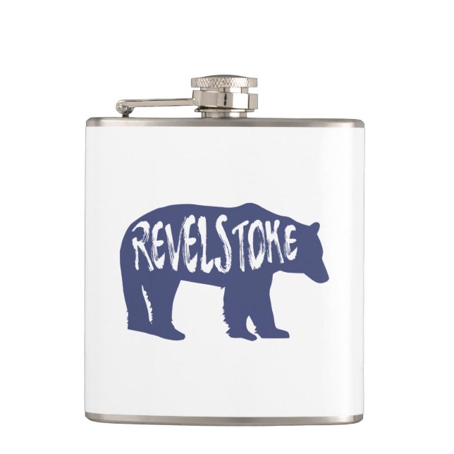 Revelstoke Bear Hip Flask (Front)