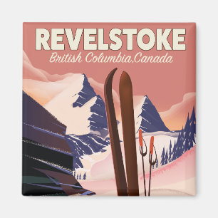 Revelstoke British Columbia, Canada Ski poster Magnet
