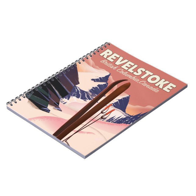 Revelstoke  British Columbia, Canada Ski poster Notebook (Left Side)