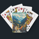 Revelstoke Canada Travel Art Vintage Playing Cards<br><div class="desc">Revelstoke retro vector travel design. Revelstoke is a city in southeastern British Columbia, Canada known for Mt Revelstoke National Park.</div>