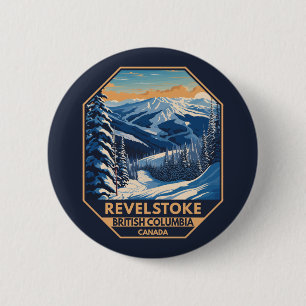 Revelstoke Canada Winter Vintage 2 Inch Round Button
