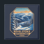 Revelstoke Canada Winter Vintage Magnet<br><div class="desc">Revelstoke Winter art design showcasing the winter landscape.</div>
