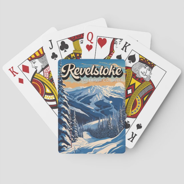 Revelstoke Canada Winter Vintage Playing Cards (Back)