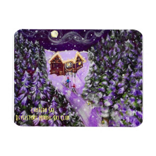 Revelstoke Nordic Ski Club Lantern Ski Magnet