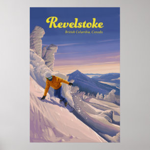 Revelstoke Snowboarding Travel Poster