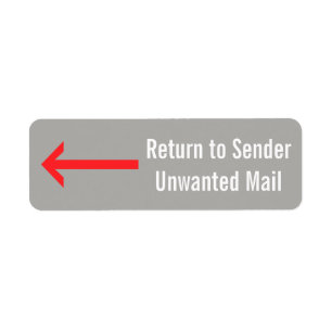 "Revenez à l'expéditeur", "courrier non désiré
