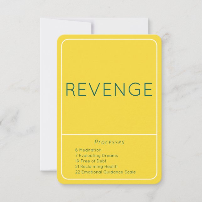Revenge Yellow LOA Emotional Guidance Scale Card (Front)