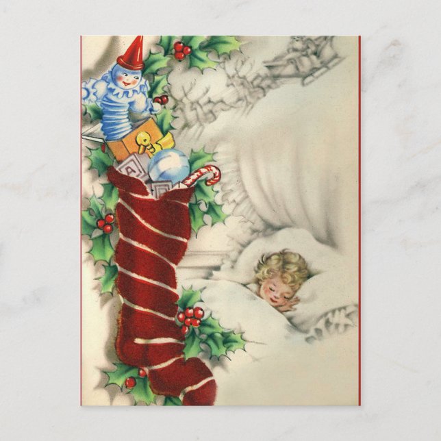 Rêver de Noël Vintage carte postale rétro (Devant)