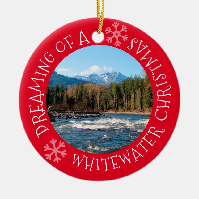 Rêver d'un ornement de photo de Noël de Whitewater (Devant)