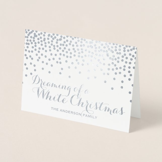 Rêver d'une carte blanche en argent de Noël (Devant)