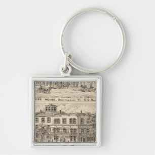 Revere House and Crosby Block in Brattleboro Keychain