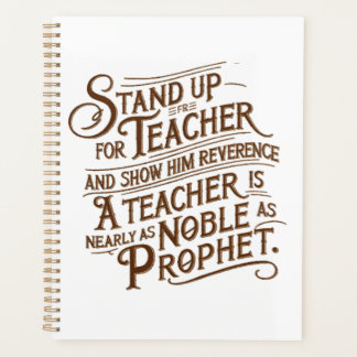 reverence and honour toward Teacher Planner