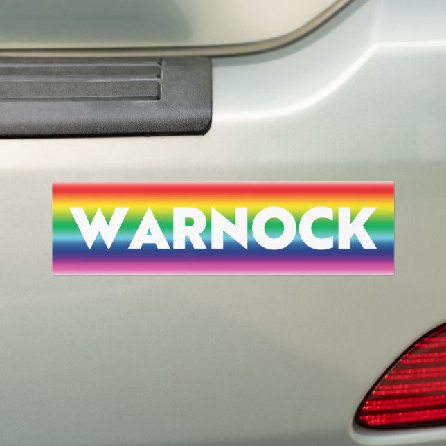 Reverend Warnock Georgia Senate rainbow pride Bumper Sticker (On Car)