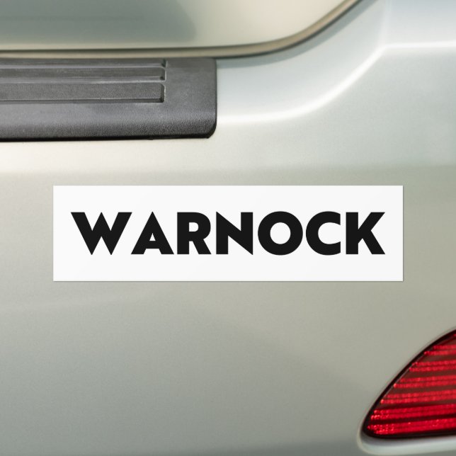 Reverend Warnock Georgia Senate runoff black Bumper Sticker (On Car)