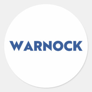 Reverend Warnock Georgia Senate runoff blue white Classic Round Sticker
