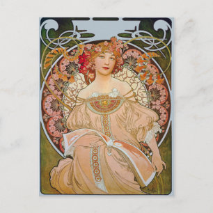 Reverie by Alphonse Mucha Fine Art Postcard