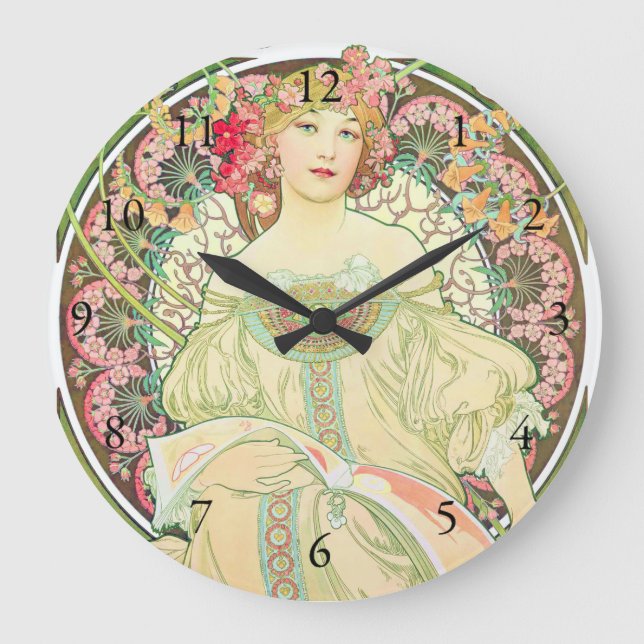 Reverie Champagne Advertisement Alphonse Large Clock (Front)