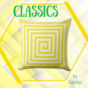 Reversable Yellow & White Geometrics Solid Reverse Throw Pillow