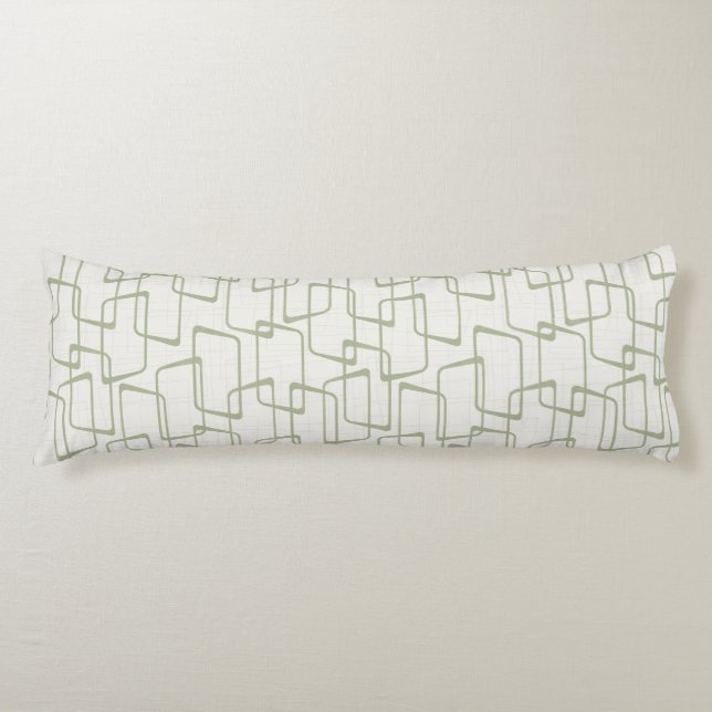 Reverse Beryl Green Retro Geometric Pattern Body Pillow (Front)