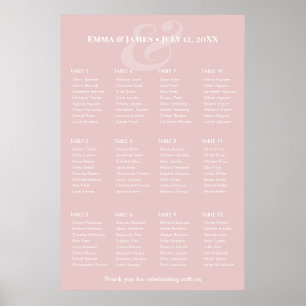 REVERSE Blush Ampersand Wedding 12 Seating Chart