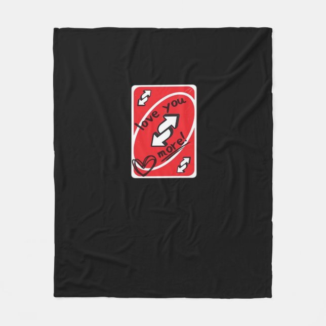 Reverse Card Love You More Funny Playful Style  Fleece Blanket (Front)