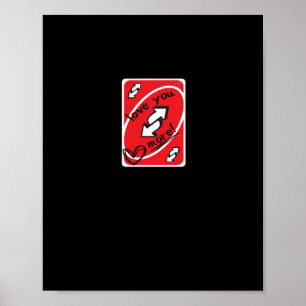 Reverse Card Love You More Funny Playful Style  Poster