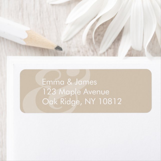 Reverse Champagn Wedding Return Address | Centred (Insitu)