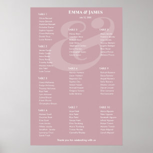 REVERSE Mauve Ampersand Wedding   10 Seating Chart