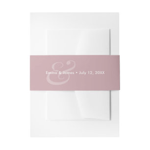 Reverse Mauve Wedding Invitation Belly Band   Amp