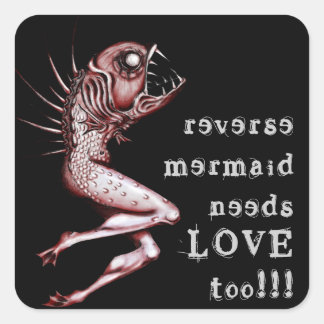Reverse mermaid needs love awareness sticker