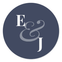 Reverse Navy Ampersand Wedding | Envelope Seal