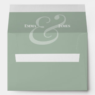 REVERSE Sage Ampersand Wedding Return Address    Envelope