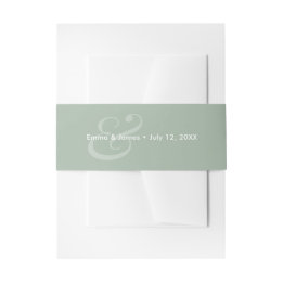 Reverse Sage Wedding Invitation Belly Band | Amp