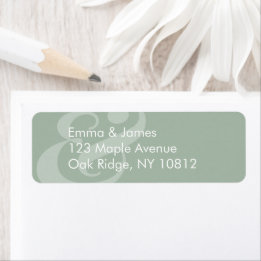 Reverse Sage Wedding Return Address | Centred