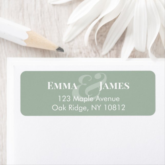 Reverse Sage Wedding Return Address | Header (Insitu)
