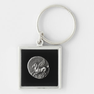 Reverse side of  coin depicting Pegasus Keychain