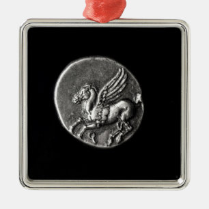Reverse side of coin depicting Pegasus Metal Ornament