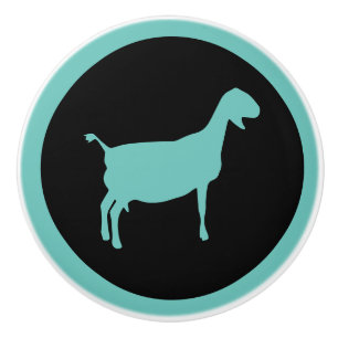Reverse Silhouette Nubian Goat Ceramic Knob