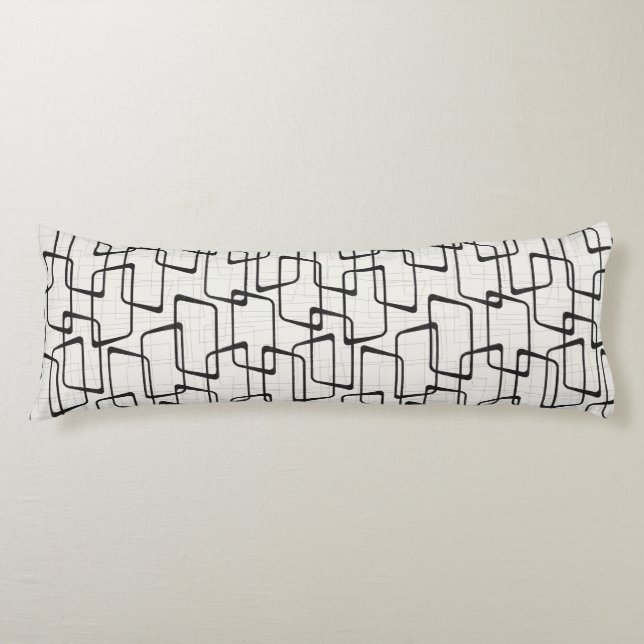 Reverse Soft Black Retro Geometric Pattern Body Pillow (Front)