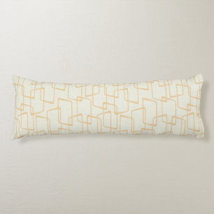 Reverse Soft Gold Retro Geometric Pattern Body Pillow