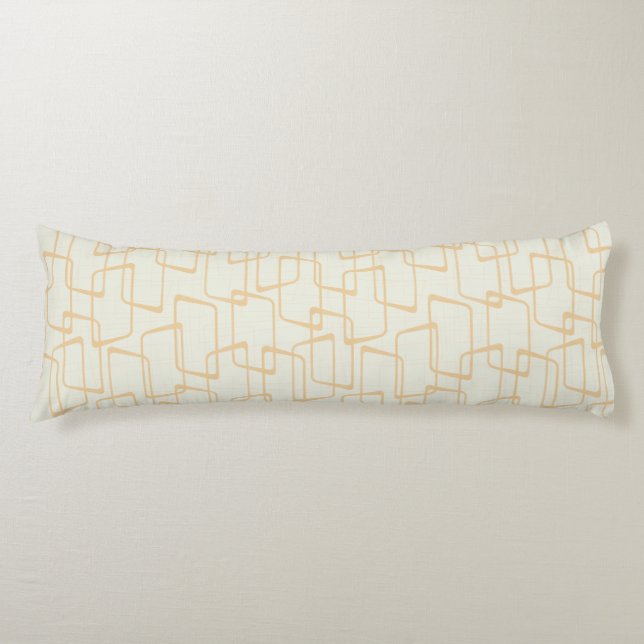 Reverse Soft Gold Retro Geometric Pattern Body Pillow (Front)
