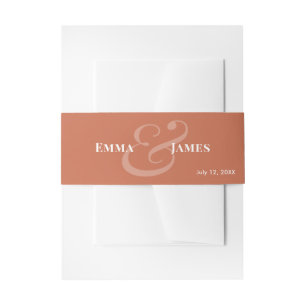Reverse Terra Wedding Invitation Belly Band   Name