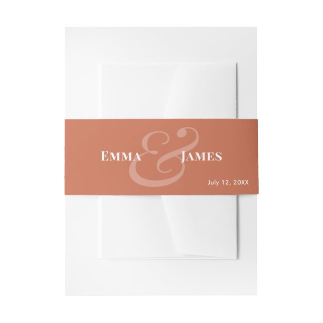 Reverse Terra Wedding Invitation Belly Band | Name (Front Example)