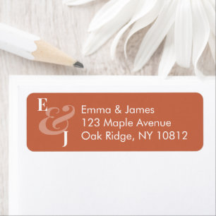 Reverse Terracotta Wedding Return Address   Left