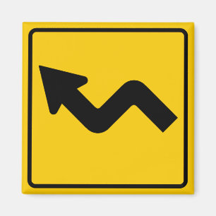 Reverse Turn (Left) Highway Sign Magnet