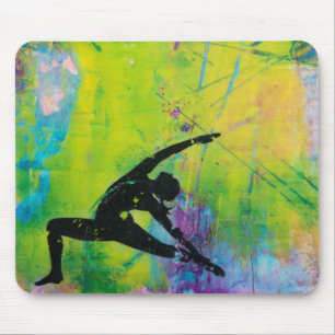 Reverse Warrior Yoga Girl Mousepad