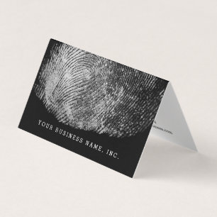 Reversed Loop Fingerprint Monochrome Business Card
