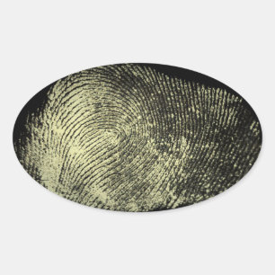 Reversed Loop Fingerprint Oval Sticker