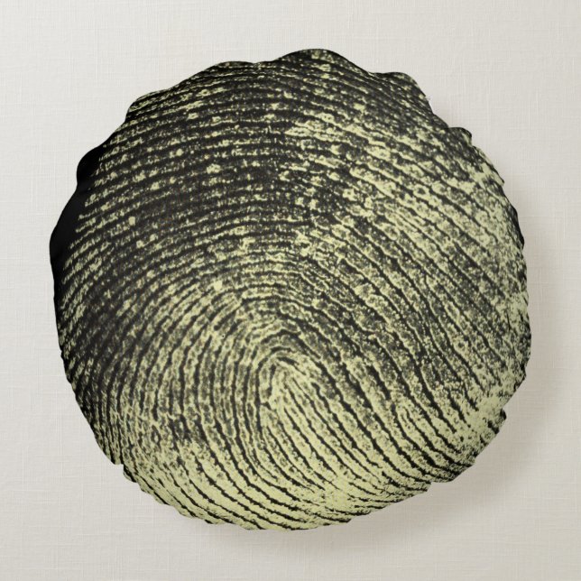 Reversed Loop Fingerprint Round Pillow (Back)